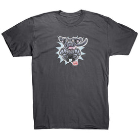 Happy Excited Jumping Black Labrador Retriever Dog - Mens T shirt for Dog Lovers