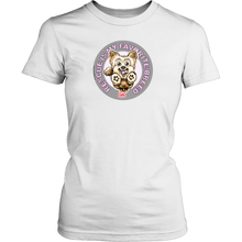 Load image into Gallery viewer, Rescue is my favorite breed on a women&#39;s white t-shirt featuring the Yorkie