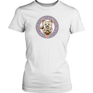 Rescue is my favorite breed on a women's white t-shirt featuring the Yorkie