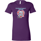Womens purple t-shirt with Emotional Support Human for my Blue Nose Pitbull design on front