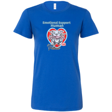 Load image into Gallery viewer, Womens royal blue t-shirt with Emotional Support Human for my Blue Nose Pitbull design on front