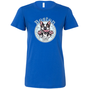 a royal blue shirt with a Boston Terrier dog design by OMG You're Home