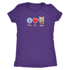purple Next Level Triblend Shirt featuring the Peace Love Yorkie dog design from OMG You're HOME!