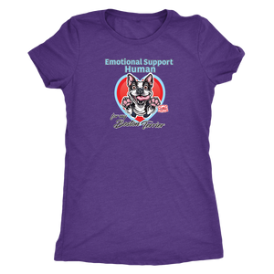 Emotional Support Human - Boston Terrier  Womens Triblend for Bostie Dog Lovers