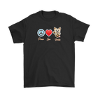 Peace Love Yorkie - Gildan Mens T-Shirt for Yorkshire Terrier dog lovers