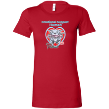 Load image into Gallery viewer, Womens red t-shirt with Emotional Support Human for my Blue Nose Pitbull design on front