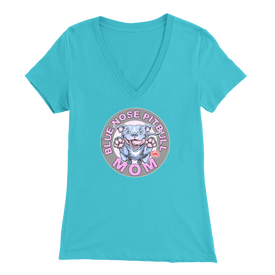 Blue Nose PitBull Mom - Bella Womens V-Neck