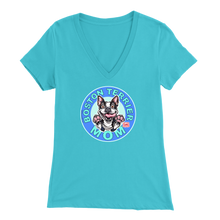 Load image into Gallery viewer, Boston Terrier Mom - Bella Womens V-Neck for the Bostie Mom