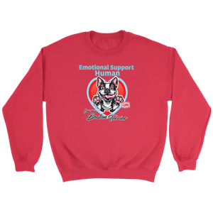 Emotional Support Human - Boston Terrier - Crewneck Sweatshirt