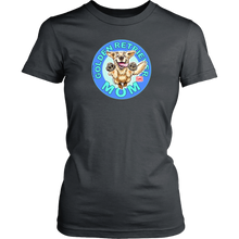 Load image into Gallery viewer, A womens grey dog lovers shirt by District featuring the original Golden Retriever dog artwork on the front