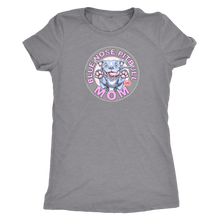 Load image into Gallery viewer, A soft a slim fitting Womens grey V-Neck by Next Level featuring the Blue Nose pitbull mom design on the front in full vibrant color.