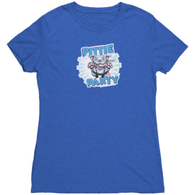 Pittie Party Blue Nose Pitbull Soft Triblend Womens Shirt