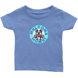 a soft blue short sleeve tee for infants