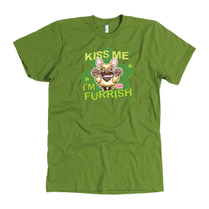 Kiss me I'm furrish - Fawn Frenchie Dog - American Apparel Mens