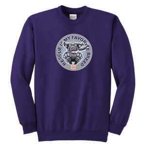 Rescue is My Favorite Breed - Black Labrador Youth Crewneck Sweatshirt