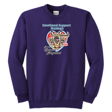 Load image into Gallery viewer, Emotional Support Human - German Shepherd - Youth Crewneck Sweatshirt