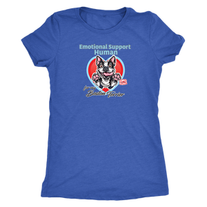 Emotional Support Human - Boston Terrier  Womens Triblend for Bostie Dog Lovers