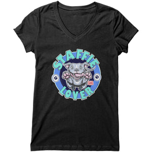 Staffie Lover V-Neck Shirt for Women