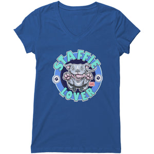 Staffie Lover V-Neck Shirt for Women