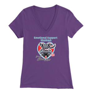 Emotional Support Human - Black Labrador Retriever - Womens V-Neck for Dog Lovers