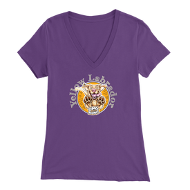 Yellow Labrador Retriever V-Neck Shirt for Women