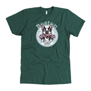 Green American Apparel dog lovers  t-shirt featuring the Boston Terrier dog design by OMG You're Home