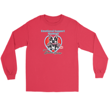 Load image into Gallery viewer, Boston Terrier dog on red long sleeve tee