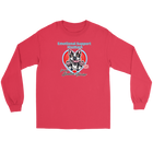 Boston Terrier dog on red long sleeve tee
