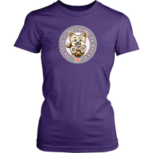 Load image into Gallery viewer, Rescue is my favorite breed on a women&#39;s purple t-shirt featuring the Yorkie