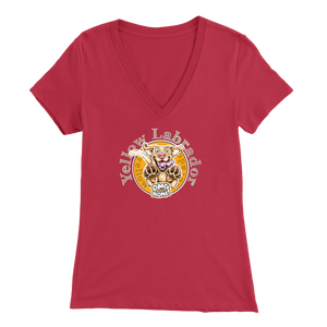 Yellow Labrador Retriever V-Neck Shirt for Women