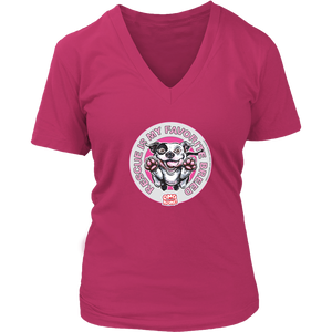 Rescue is my favorite breed - White Pitbull - Womens V-Neck Shirt