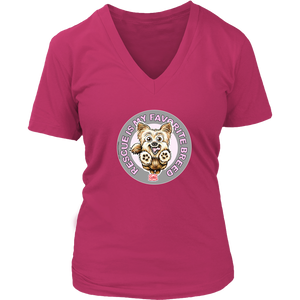 Rescue is My Favorite Breed - Yorkie - Womens V-Neck for the Yorkshire Terrier Dog Lover