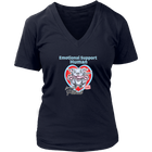 Emotional Support Human - Blue Nose Pitbull Womens V-Neck Shirt for Dog Lovers