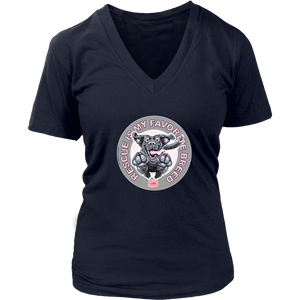 Rescue is My Favorite Breed - Black Labrador Womens V-Neck