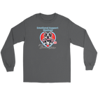 Boston Terrier dog on grey long sleeve tee