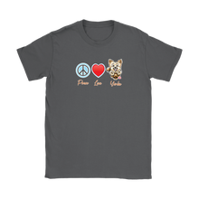 Load image into Gallery viewer, Peace Love Yorkie - Gildan Womens T-Shirt for the Yorkshire Terrier Dog Lover