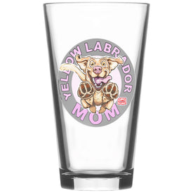 Yellow Lab Dog Mom pint glass