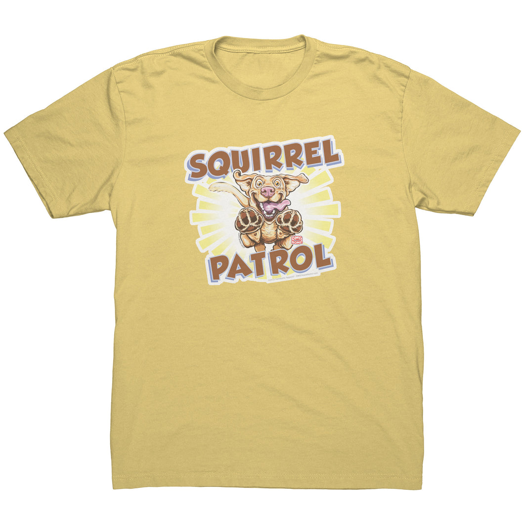 Yellow labrador retriever squirrel patrol tshirt