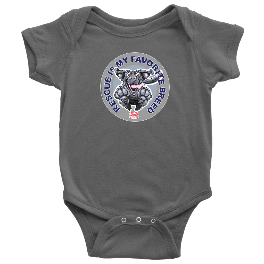 Rescue is My Favorite Breed - Black Labrador Baby Bodysuit