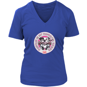 Rescue is my favorite breed - White Pitbull - Womens V-Neck Shirt