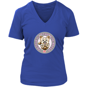 Rescue is My Favorite Breed - Yorkie - Womens V-Neck for the Yorkshire Terrier Dog Lover