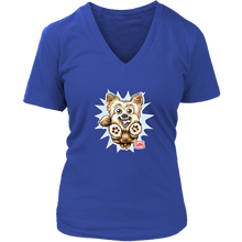 Load image into Gallery viewer, Yorkshire Terrier (Yorkie) - District Womens V-Neck for Dog Lovers