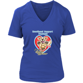 Emotional Support Human - Golden Retriever - District Womens V-Neck For Dog Lovers