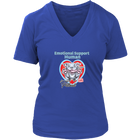 Emotional Support Human - Blue Nose Pitbull Womens V-Neck Shirt for Dog Lovers