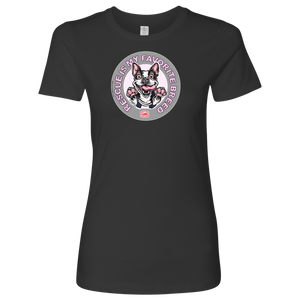 Next Level Womens vintage black Shirt featuring the OMG You're Home! Boston Terrier design with "Rescue is my favorite breed"