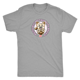 Rescue is my favorite breed on a men's grey t-shirt featuring the Yorkie