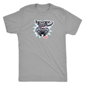 Happy Excited Jumping Black Labrador Retriever Dog - Mens Triblend T-shirt for Dog Lovers