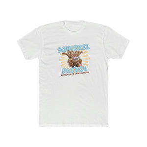 Chocolate Labrador Dog Squirrel Patrol - Men's Cotton Crew Tee