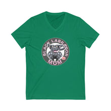 Load image into Gallery viewer, Black Labrador Retriever Dog Mom Jersey Short Sleeve V-Neck Tee