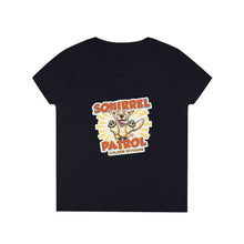 Load image into Gallery viewer, Playful Golden Retriever Puppy - Squirrel Patrol Ladies' V-Neck T-Shirt